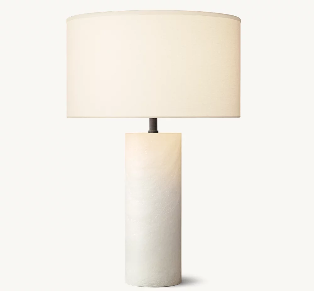 SAREZZO STONE CYLINDRICAL TABLE LAMP - Image 2