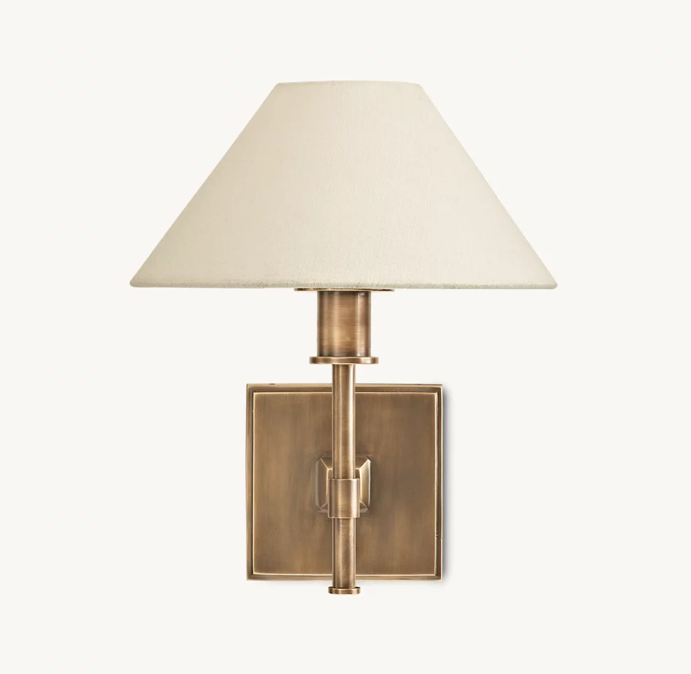 PETITE CANDLESTICK LINEN SHADE SCONCE - Image 2