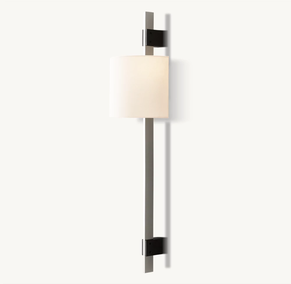 VELA RECTANGULAR BAR SCONCE - ROUND SHADE - Image 4