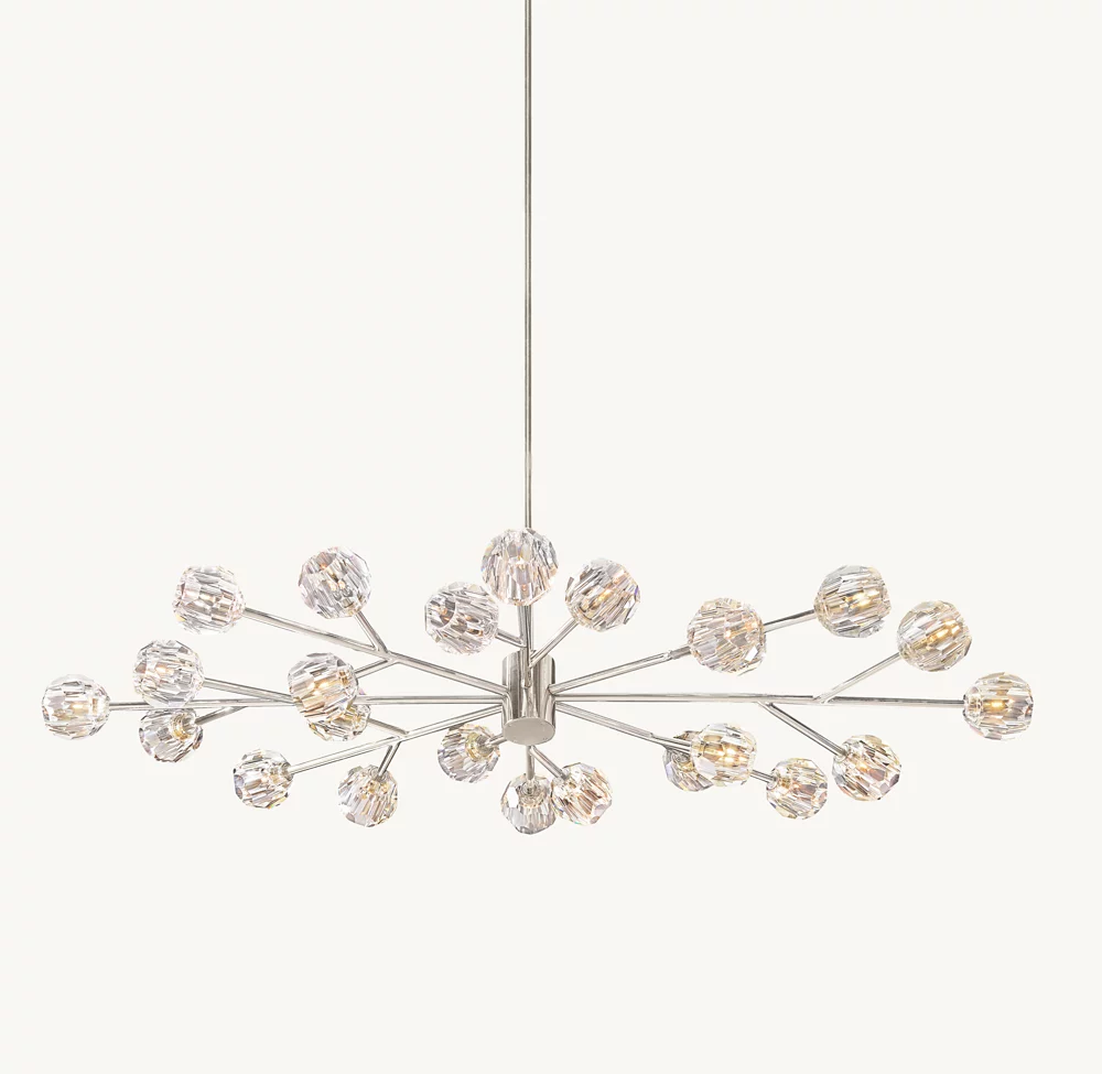BOULE DE CRISTAL CLEAR GLASS OVAL CHANDELIER 72