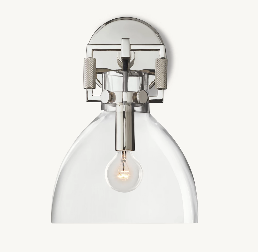 MACHINIST GLASS CLOCHE SCONCE 8