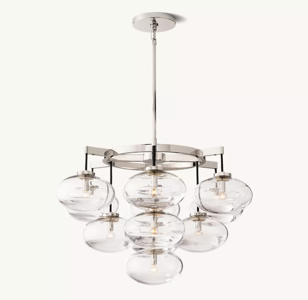 CABRETTE CLEAR GLASS ROUND CHANDELIER 36