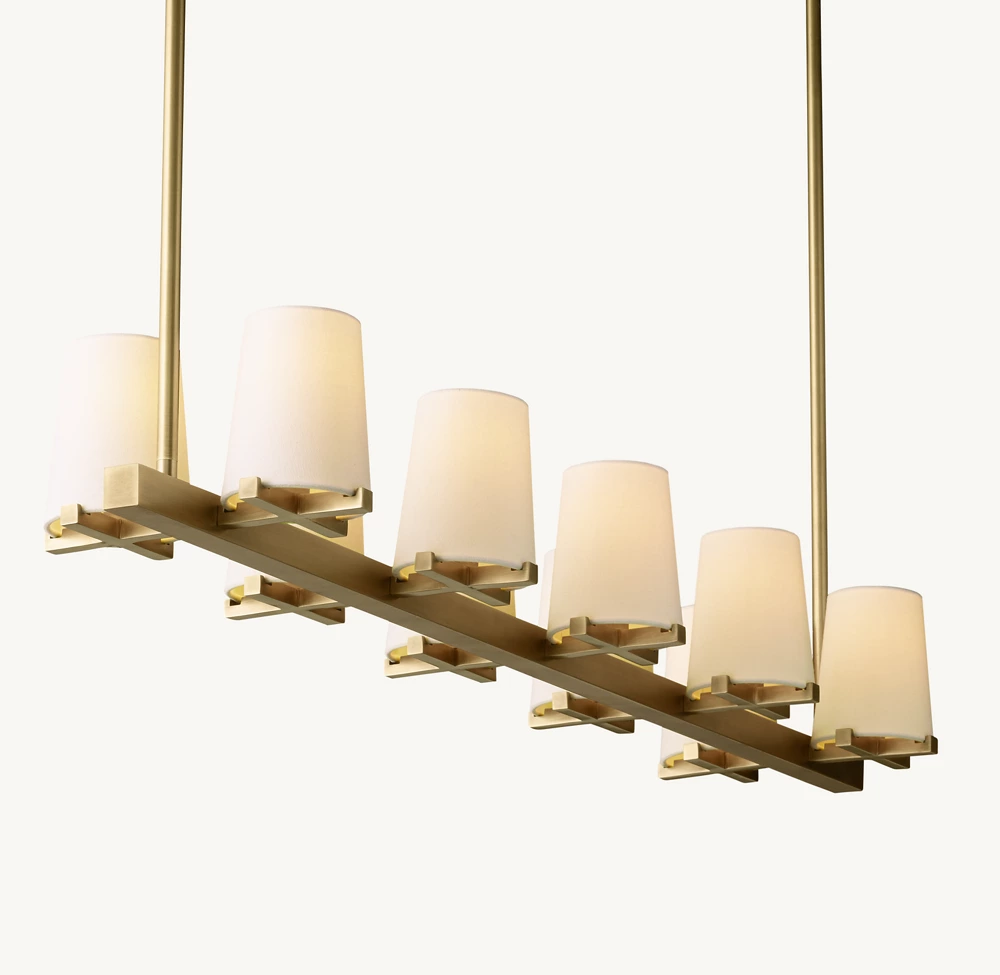PAUILLAC FABRIC SHADE LINEAR CHANDELIER 49