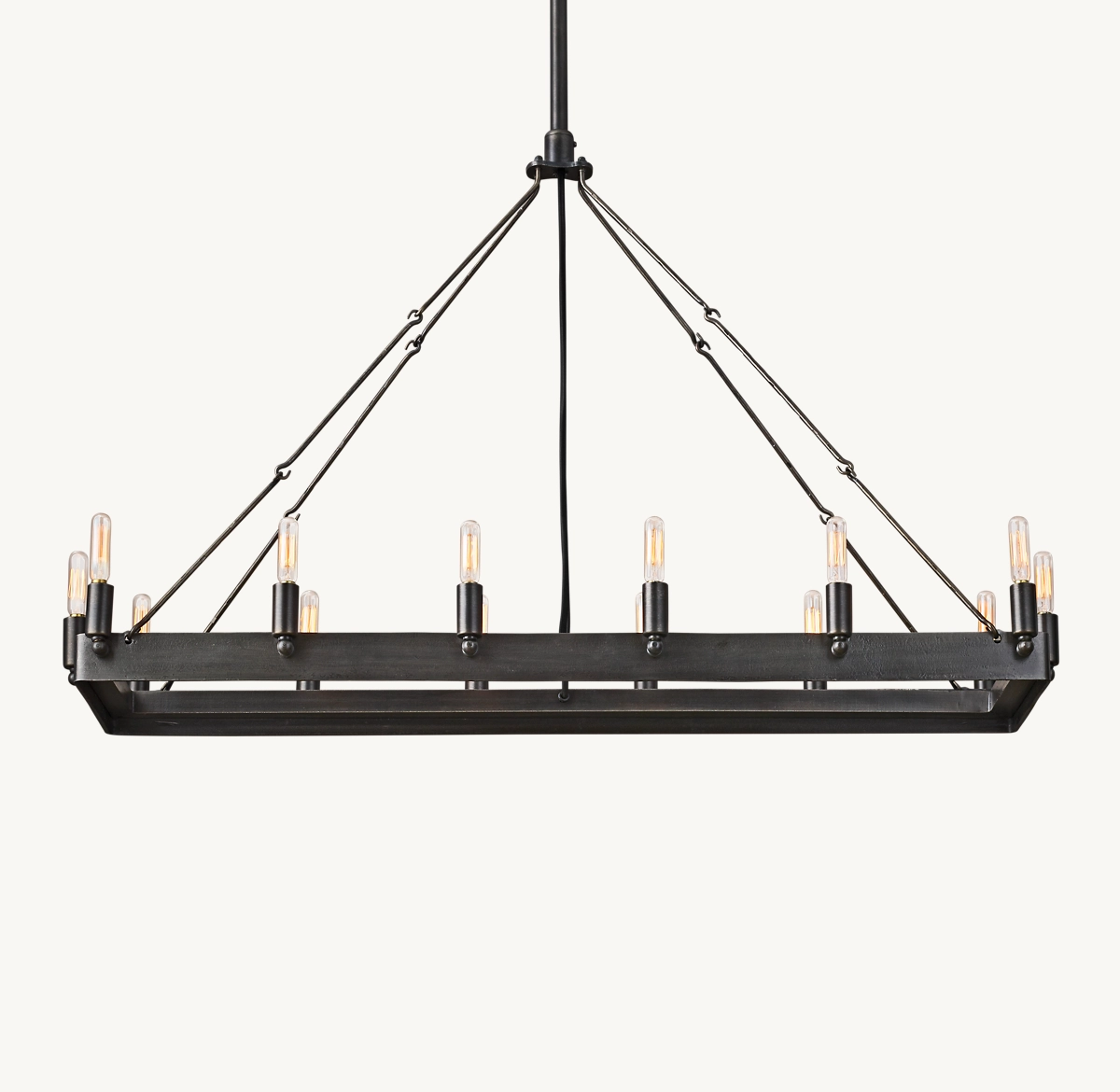 CAMINO VINTAGE FILAMENT RECTANGULAR CHANDELIER 41