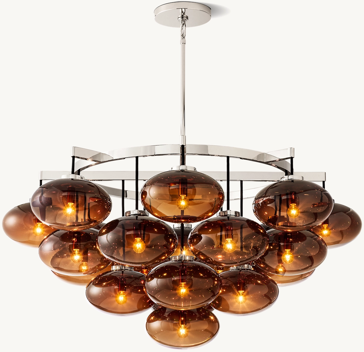 CABRETTE AMBER GLASS ROUND CHANDELIER 48