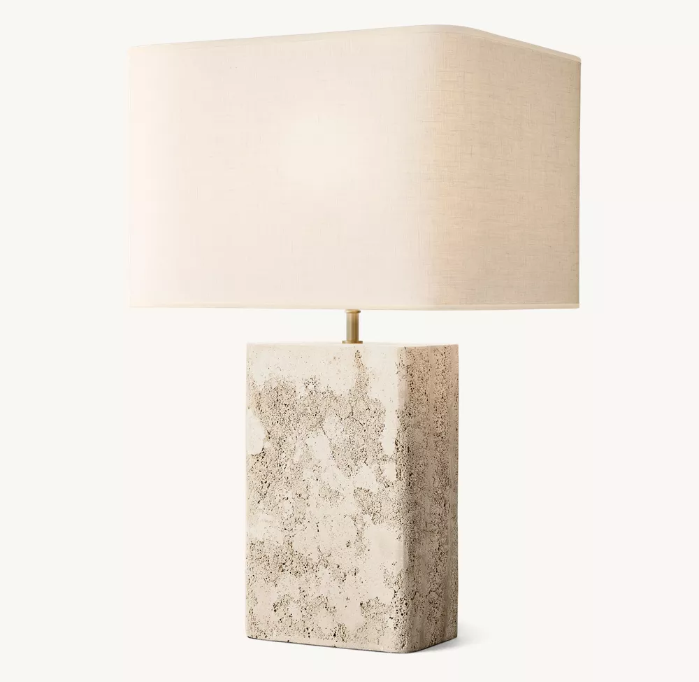 TALLADO CLASSICO TRAVERTINE RECTANGULAR TABLE LAMP - Image 8