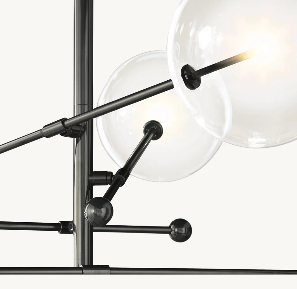 GLASS GLOBE MOBILE SIX-ARM CHANDELIER 55
