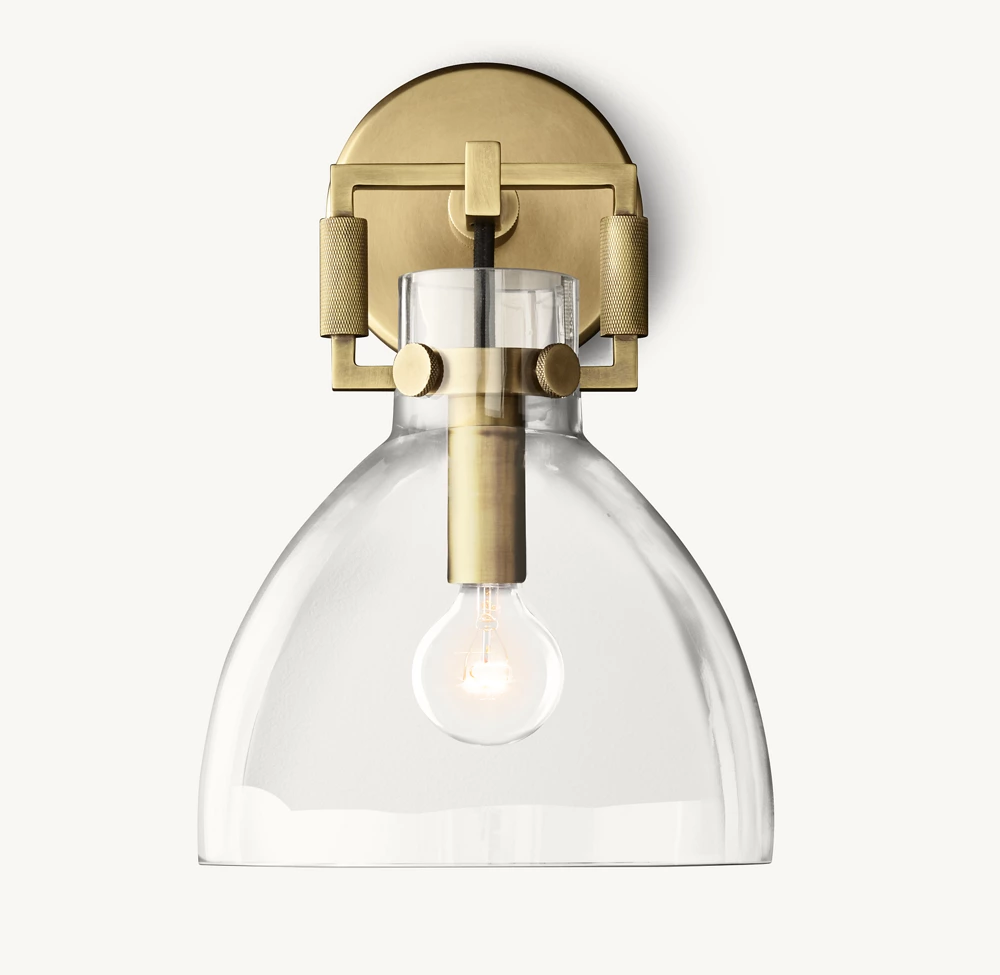 MACHINIST GLASS CLOCHE SCONCE 8