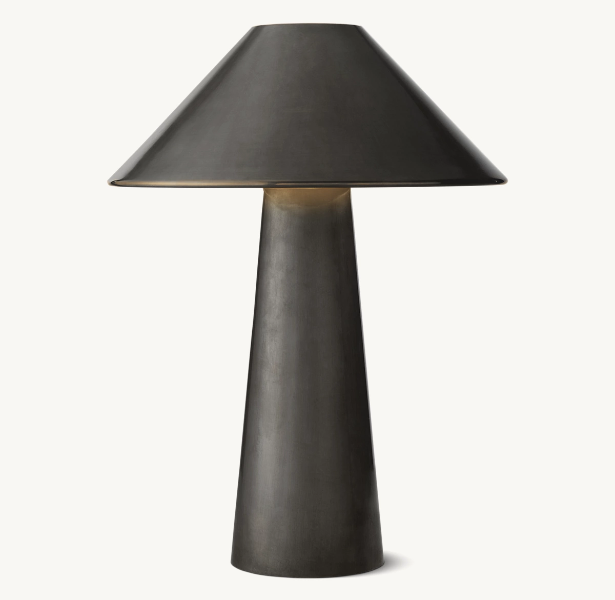 Mycena Round Metal Table Lamp - Bronze