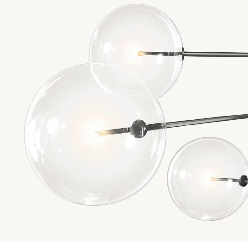 GLASS GLOBE MOBILE EIGHT-ARM CHANDELIER 79