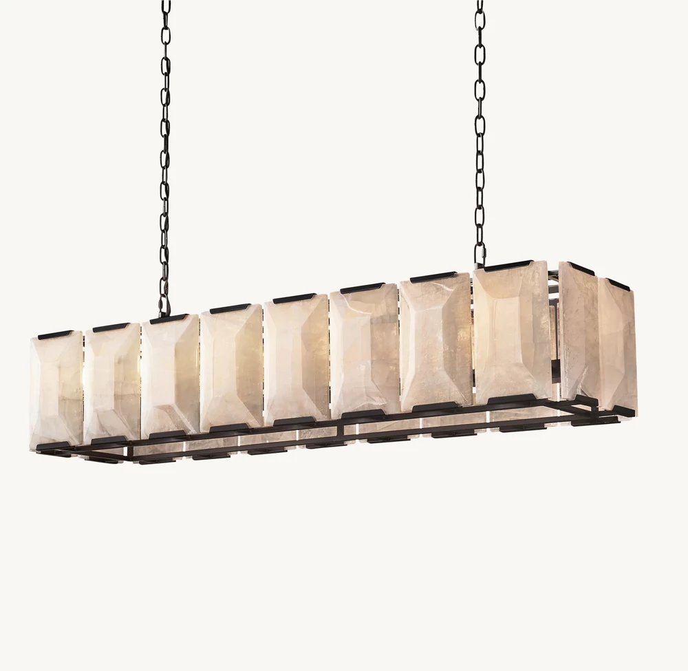 HARLOW CALCITE RECTANGULAR CHANDELIER 54