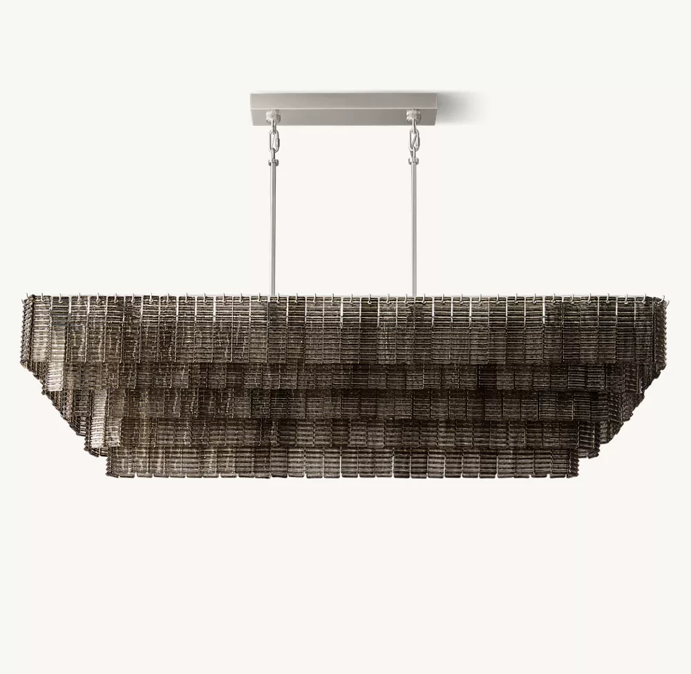 SIRENE SMOKE GLASS RECTANGULAR CHANDELIER 77