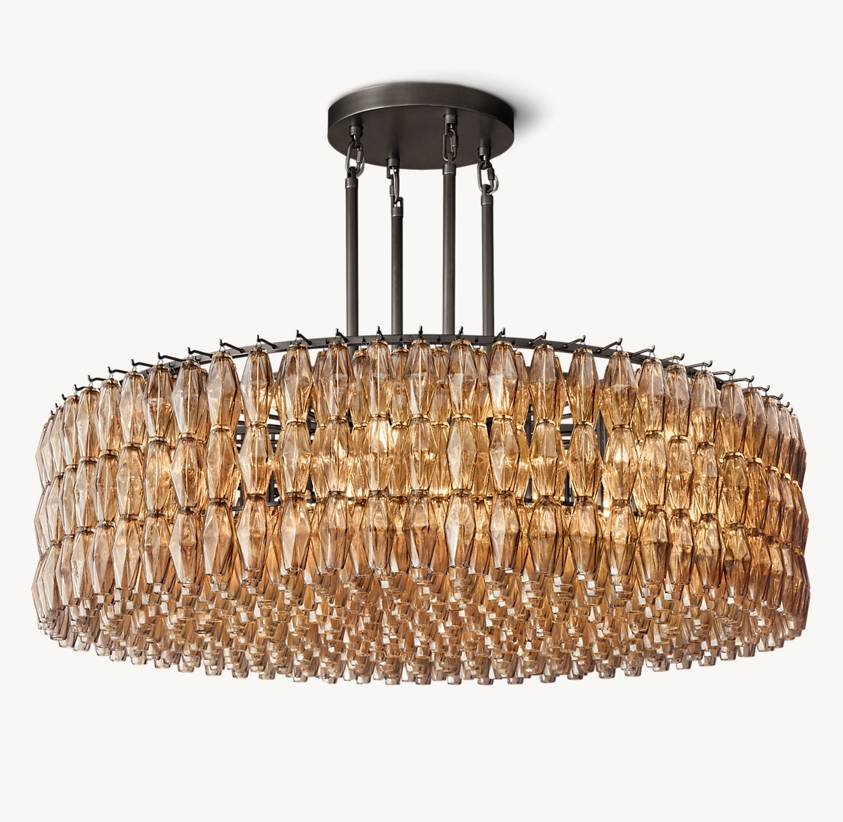 CHIARA SMOKE GLASS ROUND CHANDELIER 62