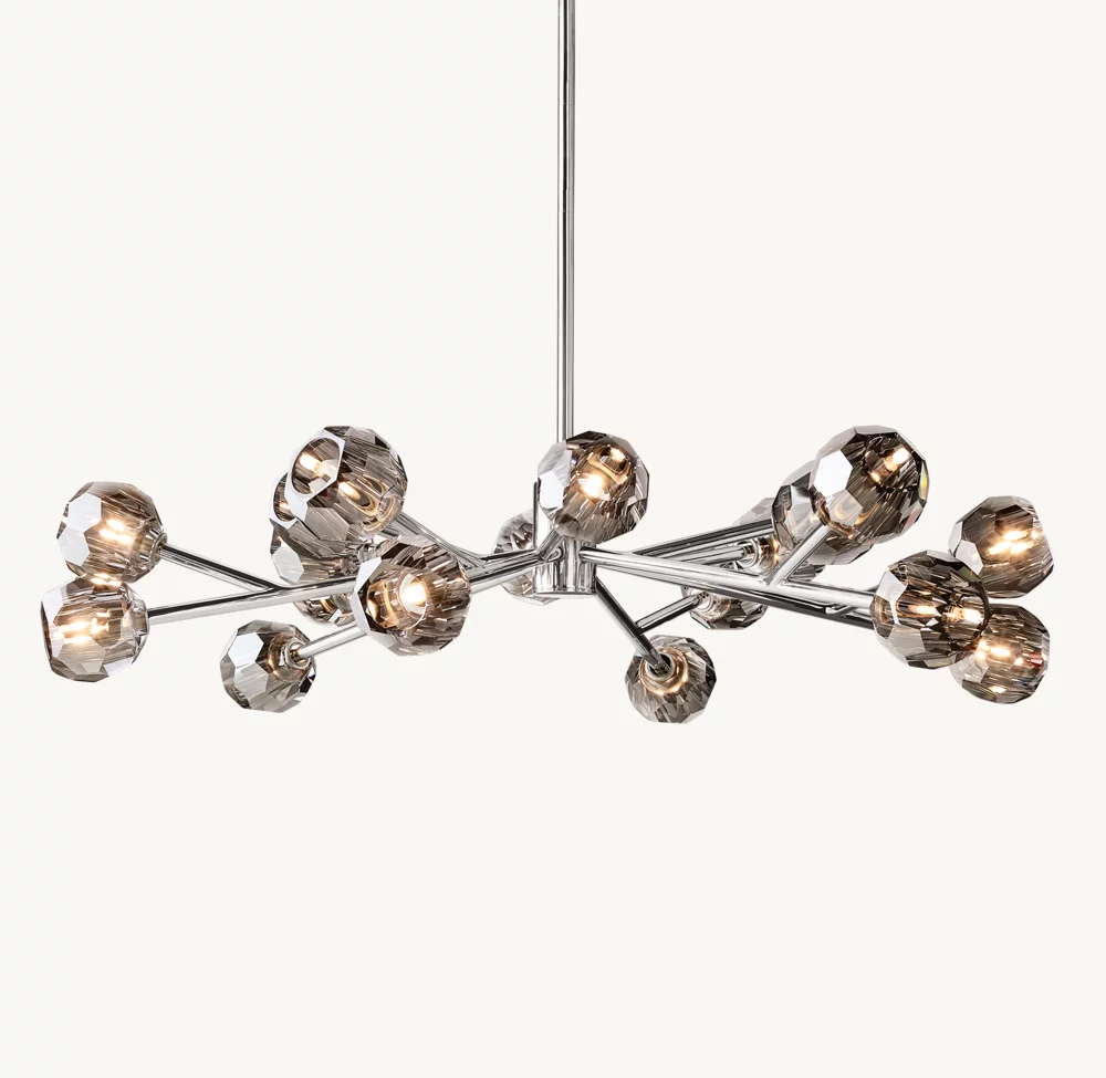 BOULE DE CRISTAL SMOKE GLASS ROUND CHANDELIER 48