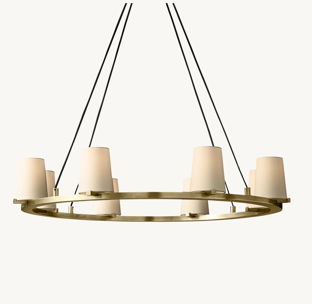PAUILLAC FABRIC SHADE ROUND CHANDELIER 36