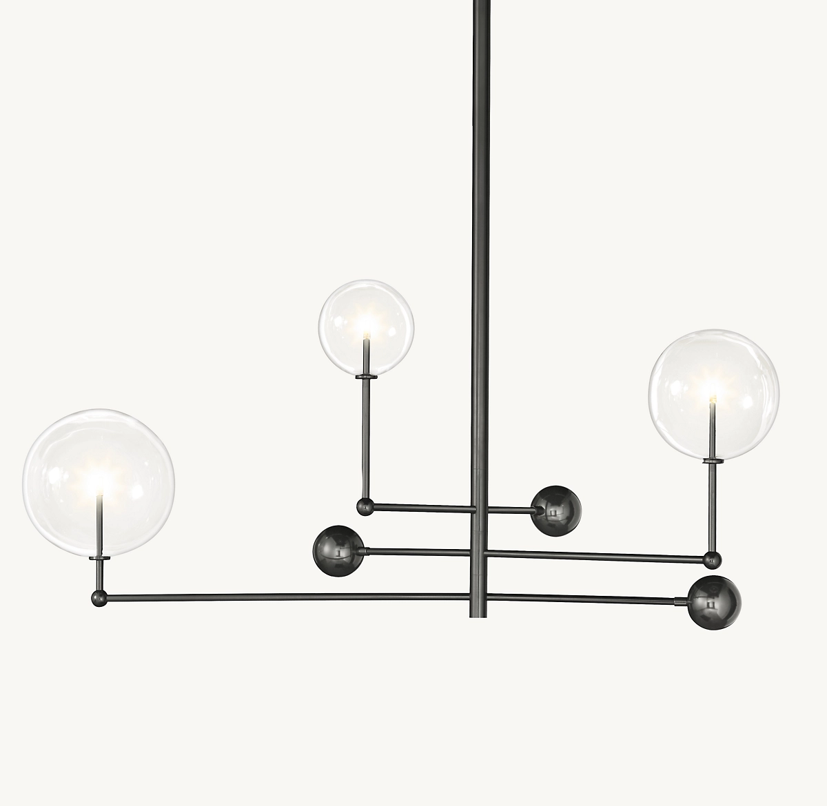 GLASS GLOBE MOBILE THREE-ARM CHANDELIER 46