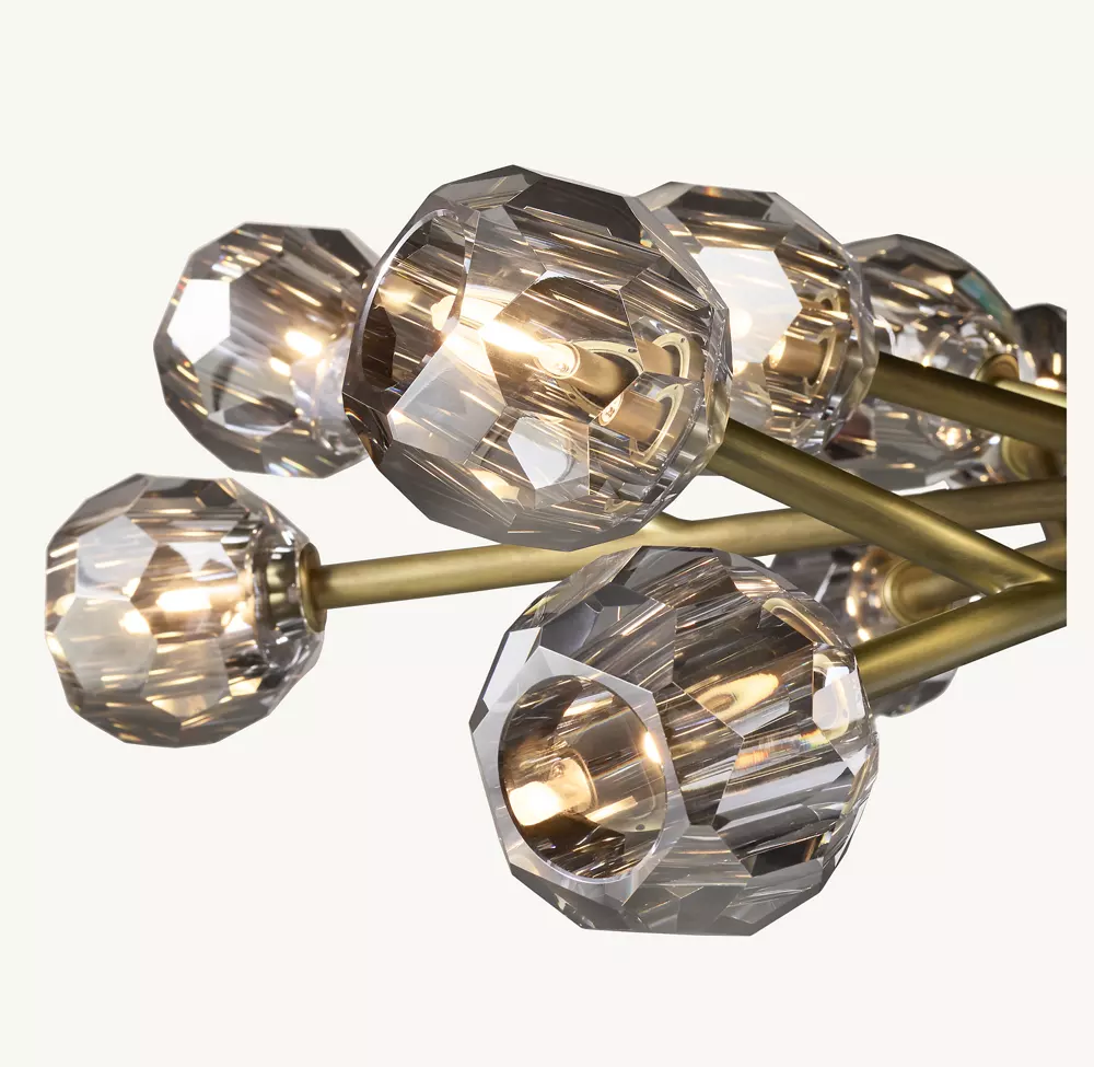 BOULE DE CRISTAL SMOKE GLASS ROUND CHANDELIER 48