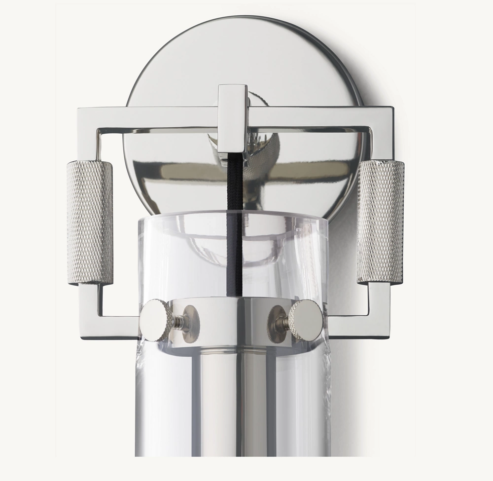 MACHINIST GLASS CYLINDER SCONCE 12