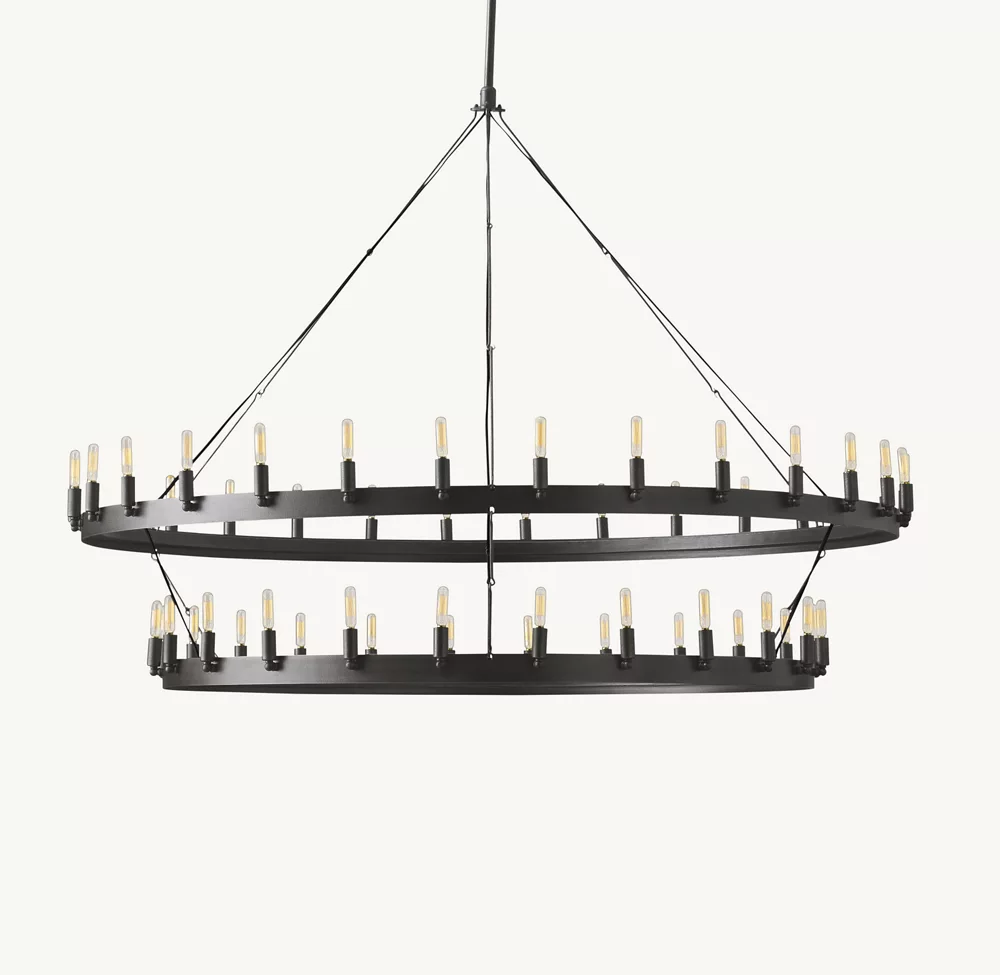 CAMINO VINTAGE FILAMENT TWO-TIER CHANDELIER 63