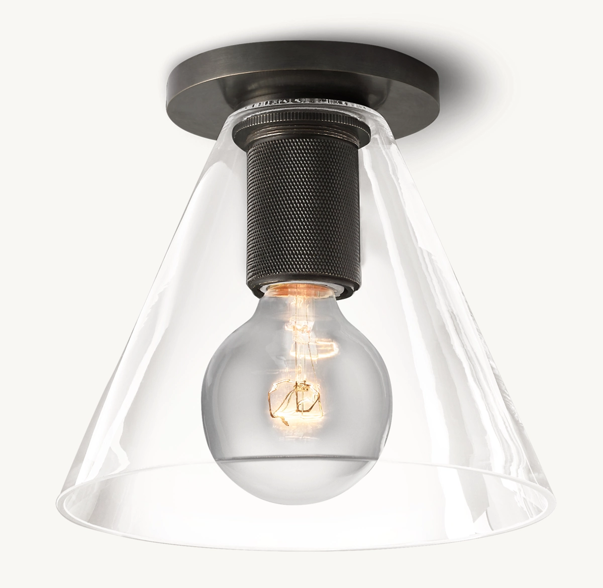 UTILITAIRE FUNNEL SHADE FLUSHMOUNT - Bronze