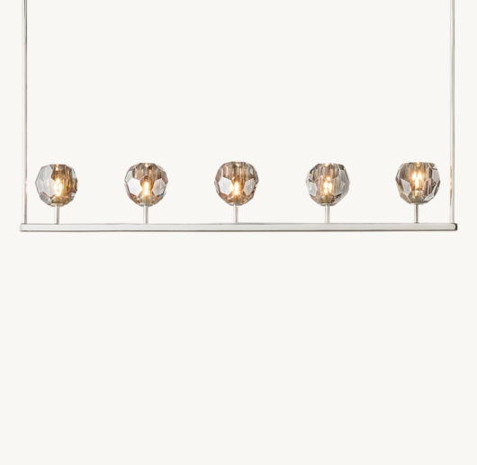 BOULE DE CRISTAL SMOKE GLASS LINEAR CHANDELIER 48