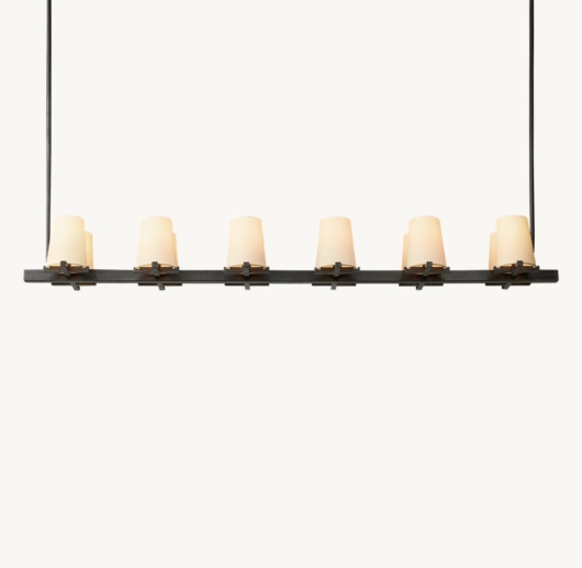 PAUILLAC FABRIC SHADE LINEAR CHANDELIER 60