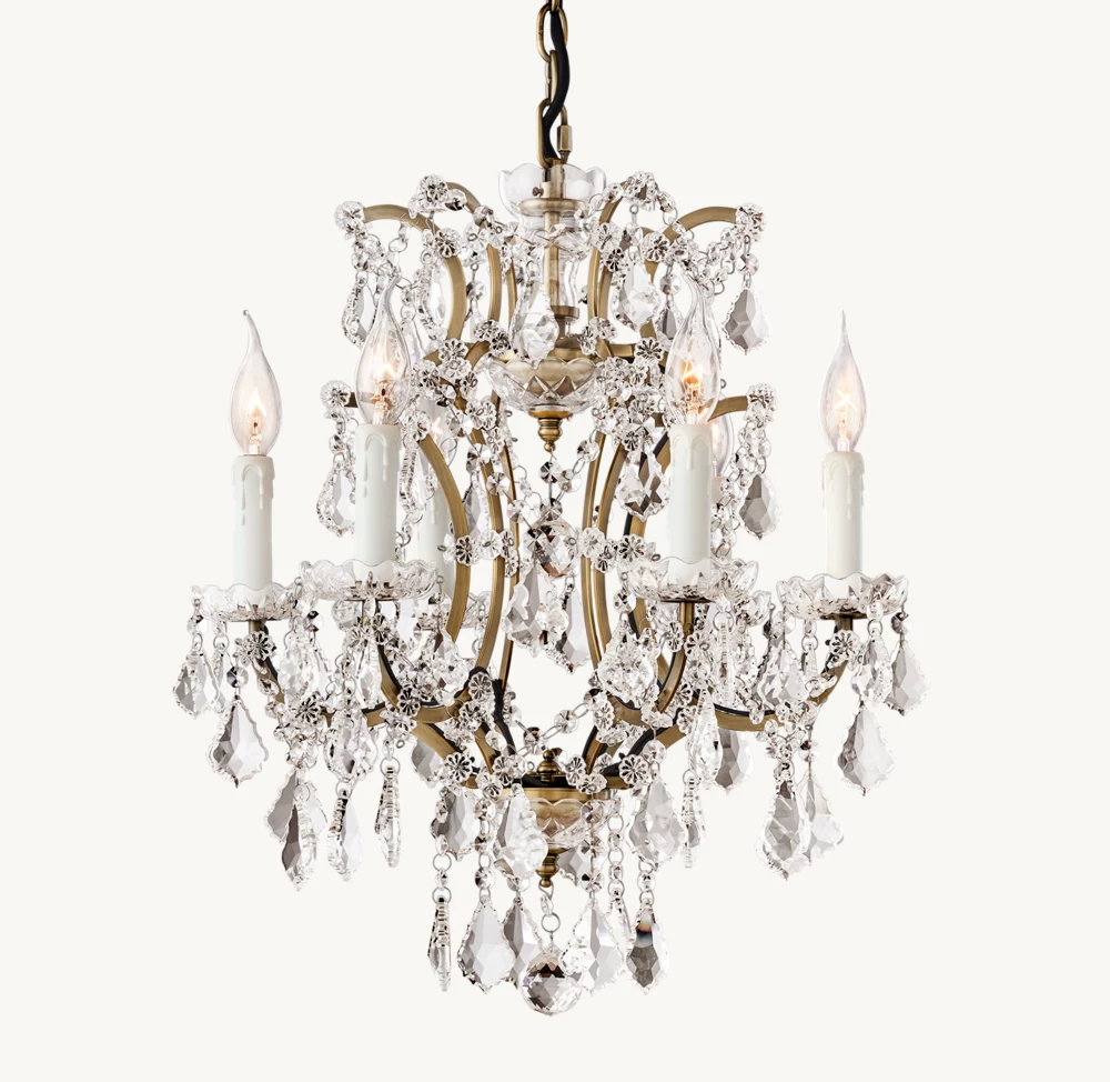 19TH C. ROCOCO IRON & CRYSTAL ROUND CHANDELIER 18
