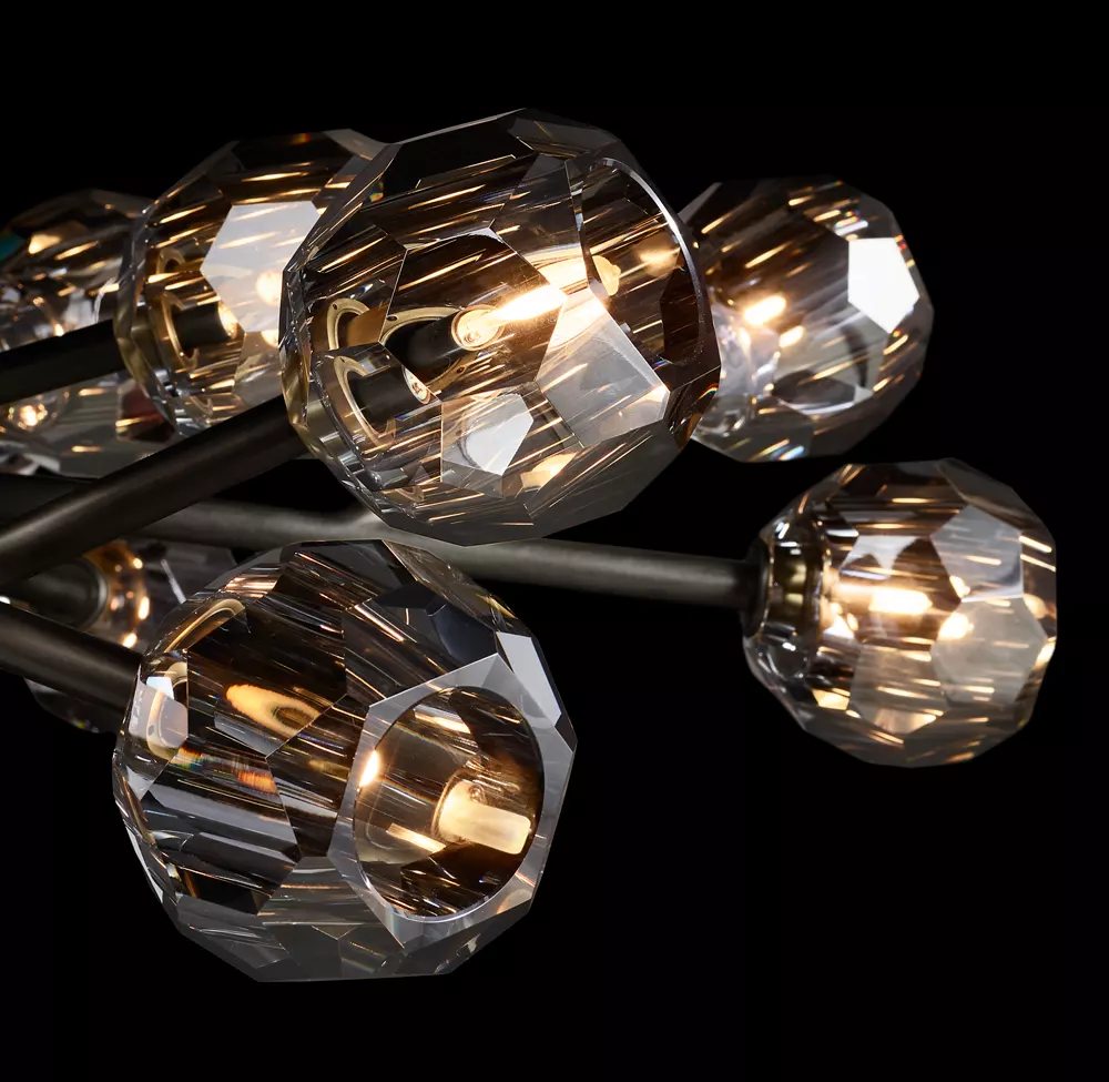 BOULE DE CRISTAL SMOKE GLASS ROUND CHANDELIER 48