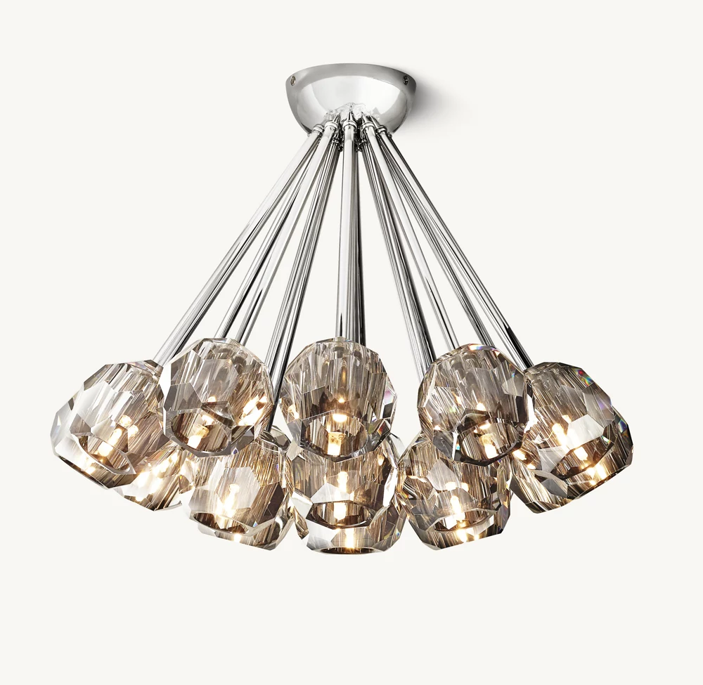 BOULE DE CRISTAL SMOKE GLASS FLUSHMOUNT 24