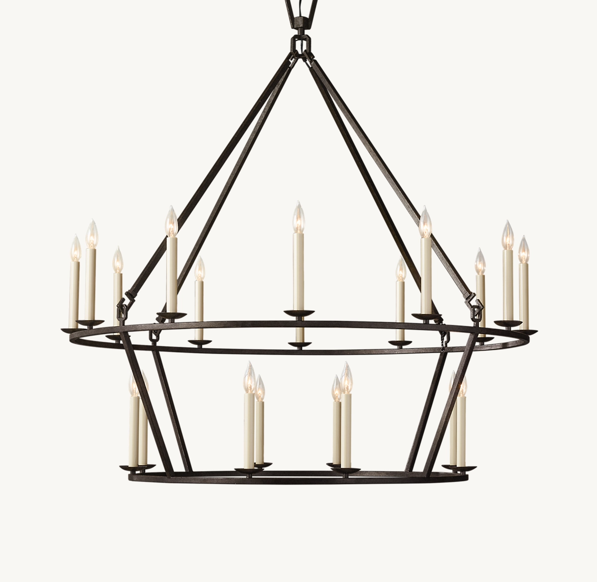 19TH C. ENGLISH OPENWORK TWO-TIER ROUND CHANDELIER 50