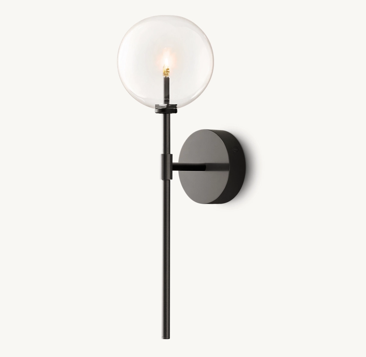GLASS GLOBE SCONCE - Black