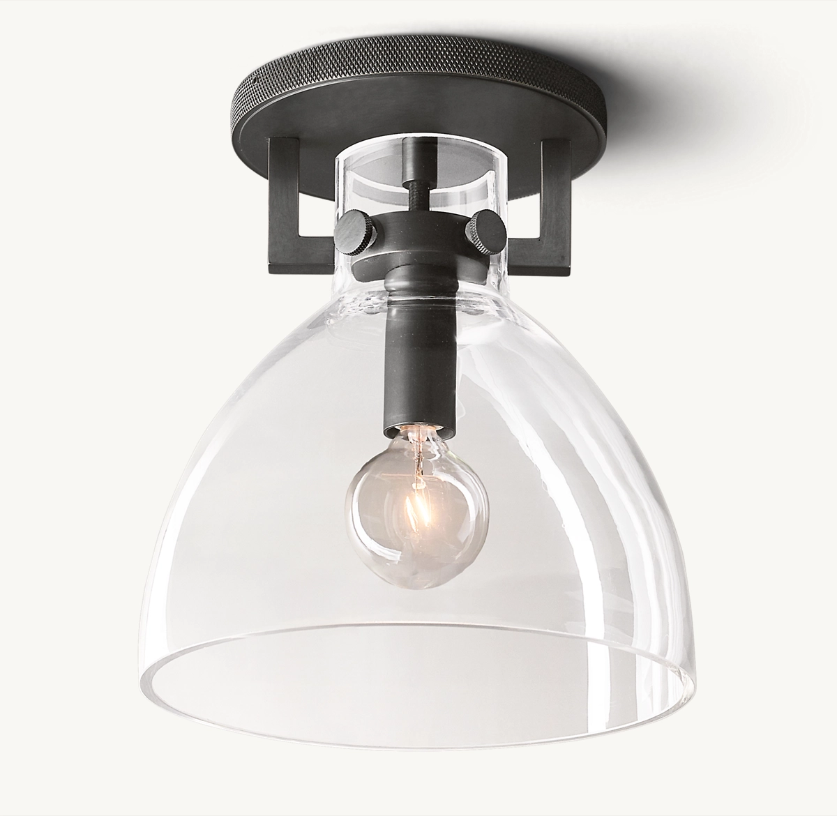 MACHINIST GLASS CLOCHE FLUSHMOUNT - Bronze