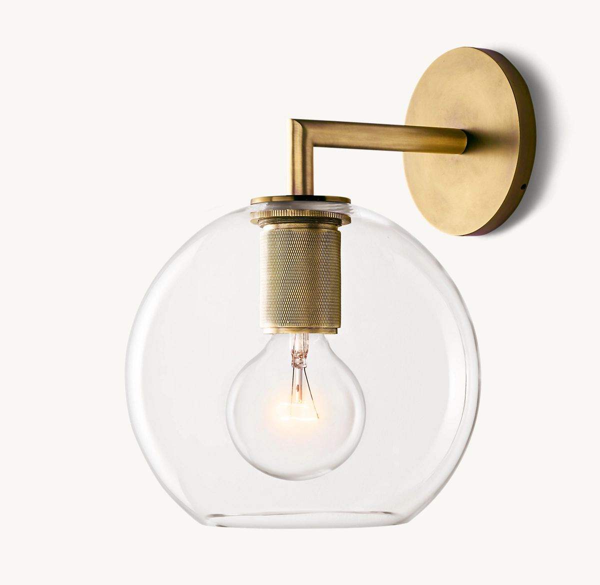 UTILITAIRE GLOBE SHADE SCONCE - Lacquered Burnished Brass
