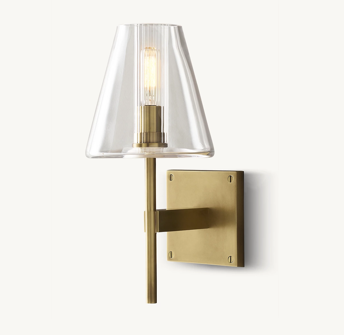 FULHAM GLASS SHADE SCONCE - Lacquered Burnished Brass