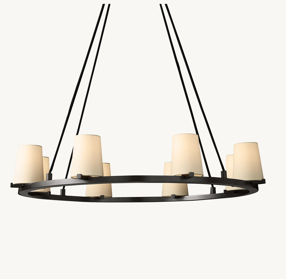 PAUILLAC FABRIC SHADE ROUND CHANDELIER 36