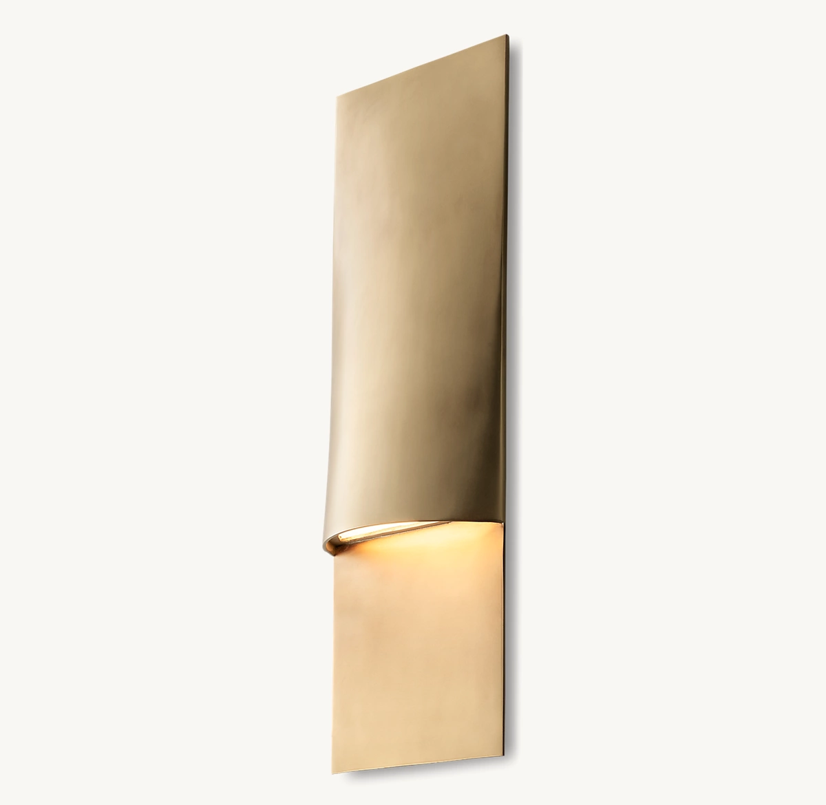 TAZA VERTICAL RECTANGULAR SCONCE - Natural Brass