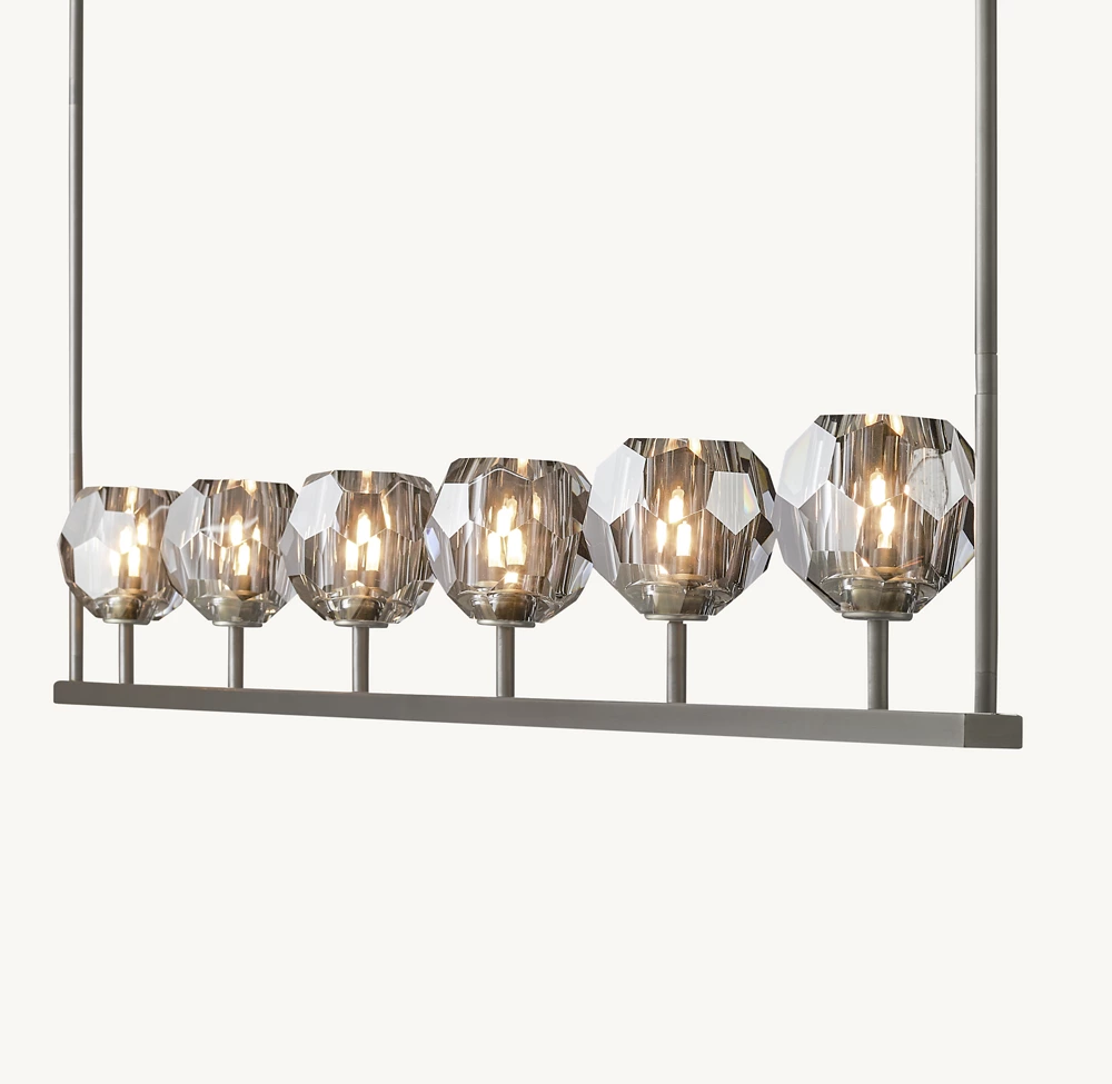 BOULE DE CRISTAL SMOKE GLASS LINEAR CHANDELIER 60