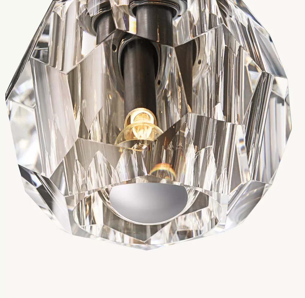 BOULE DE CRISTAL CLEAR GLASS PETITE FLUSHMOUNT - Image 1