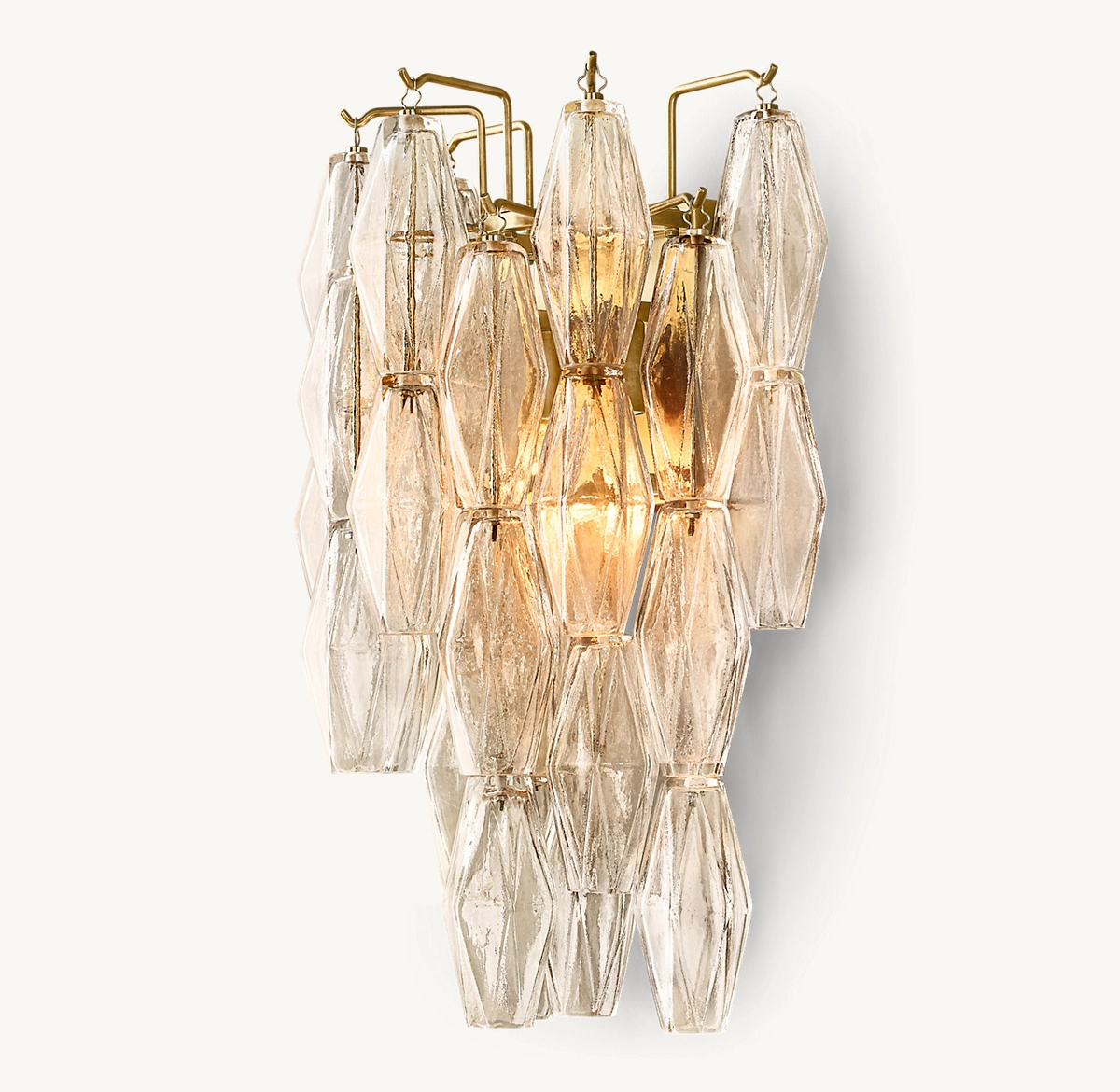 CHIARA CLEAR GLASS SCONCE - Lacquered Burnished Brass