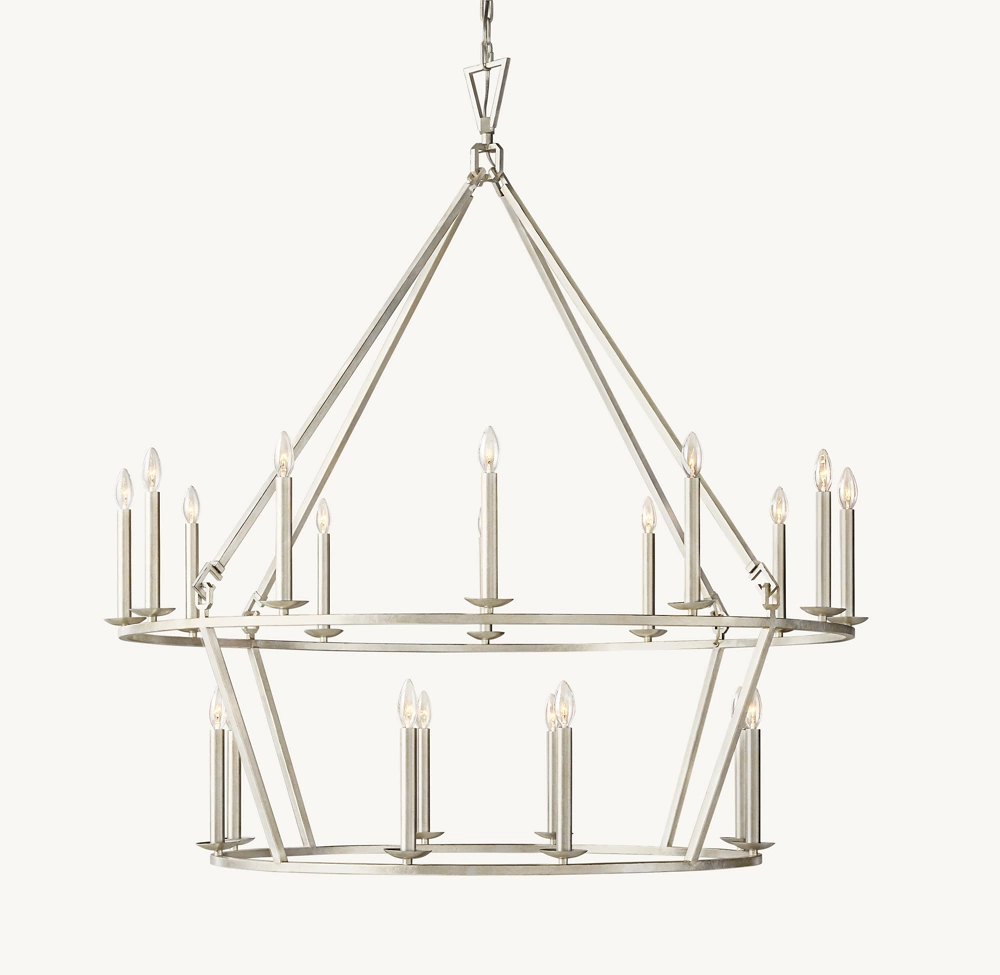 19TH C. ENGLISH OPENWORK TWO-TIER ROUND CHANDELIER 50