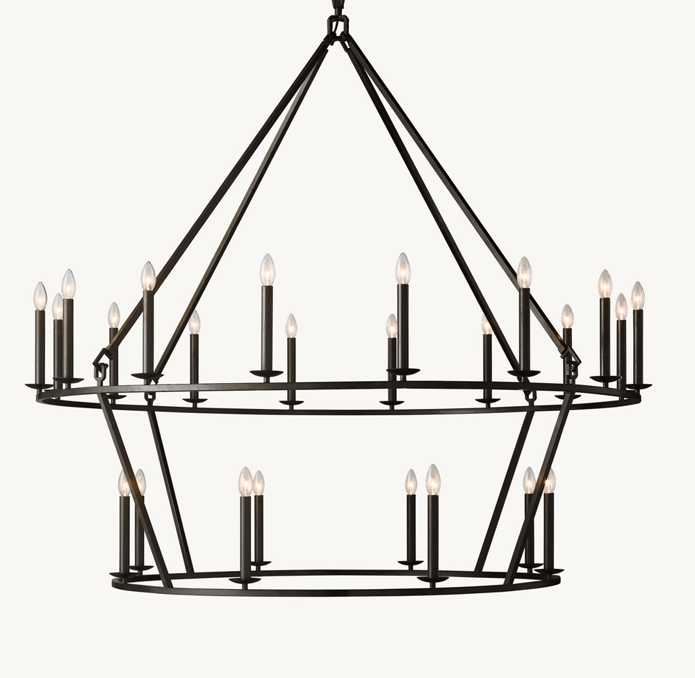 19TH C. ENGLISH OPENWORK TWO-TIER ROUND CHANDELIER 62