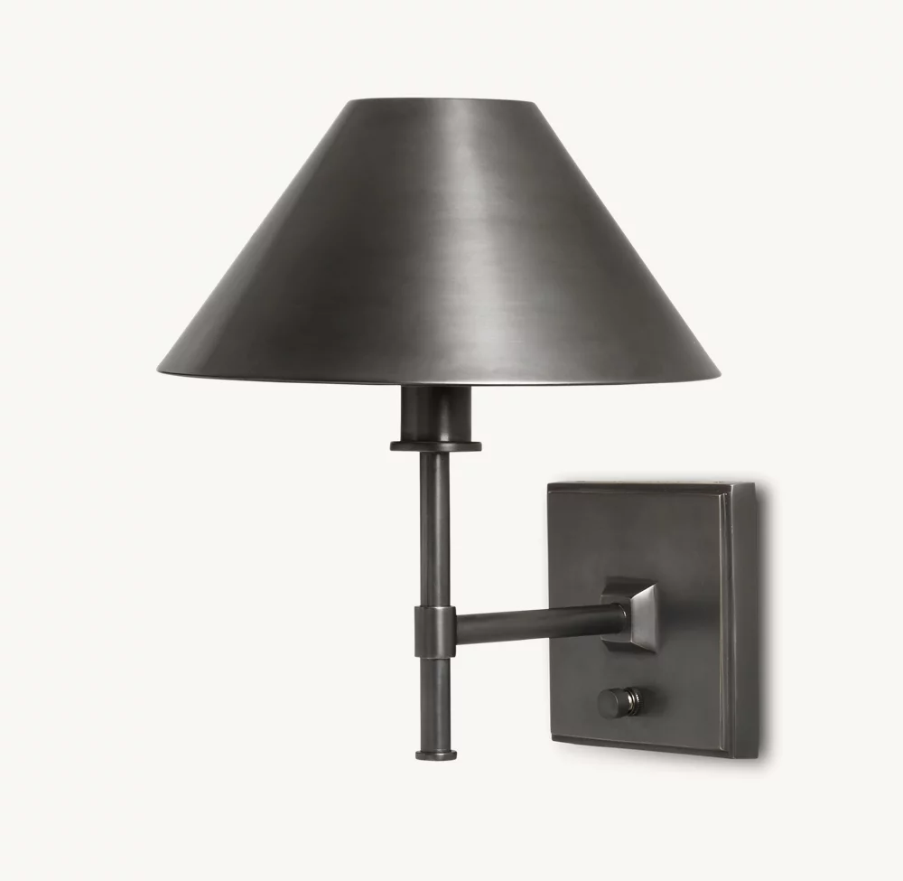 PETITE CANDLESTICK METAL SHADE SCONCE - Image 1