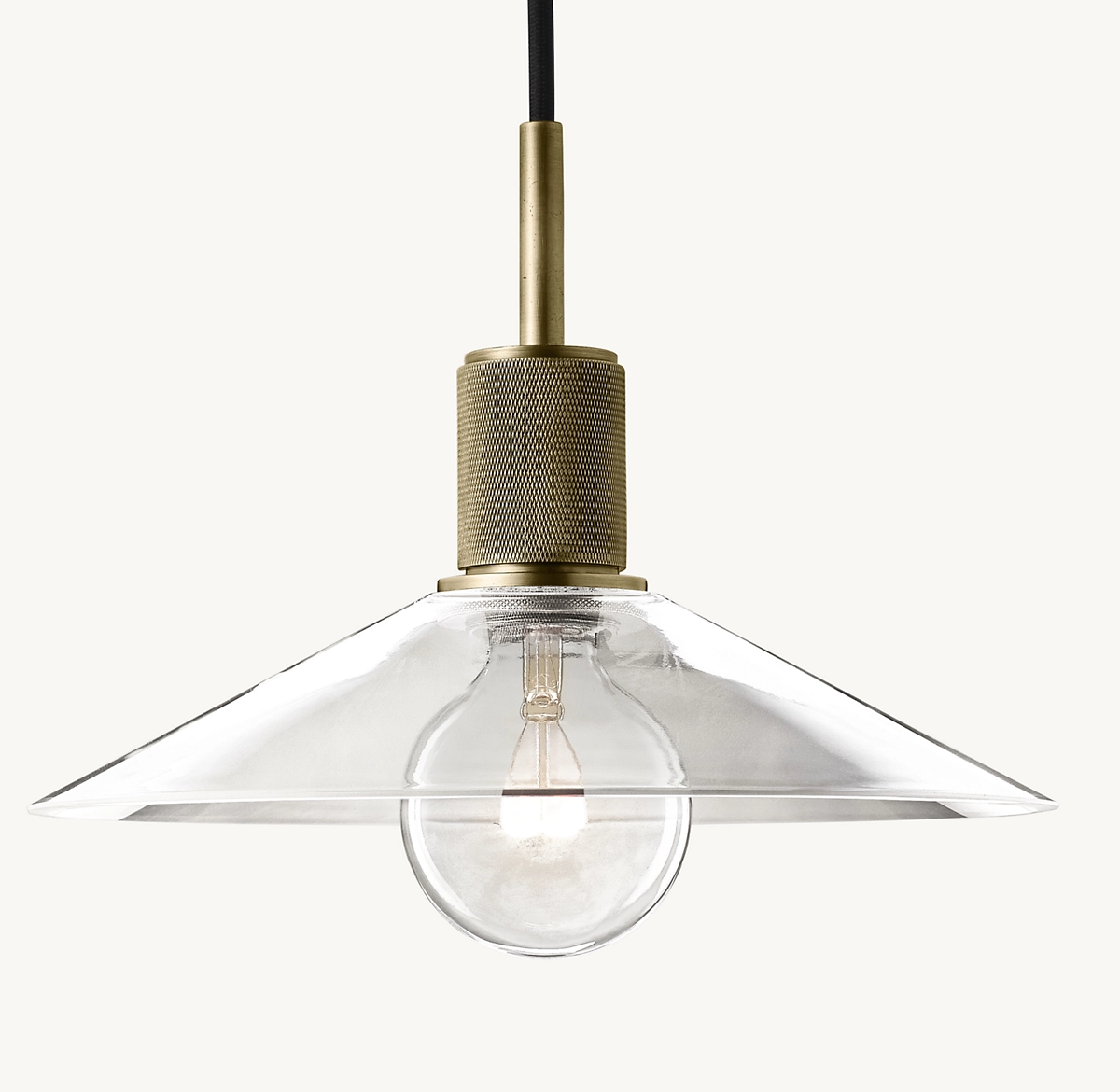 UTILITAIRE GLASS SLOPE SHADE PENDANT - Lacquered Burnished Brass