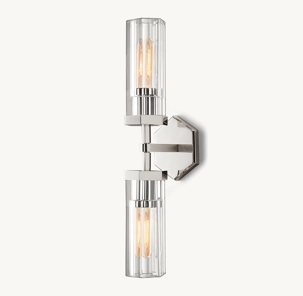 LAMBETH HEXAGONAL LINEAR SCONCE - Polished Nickel