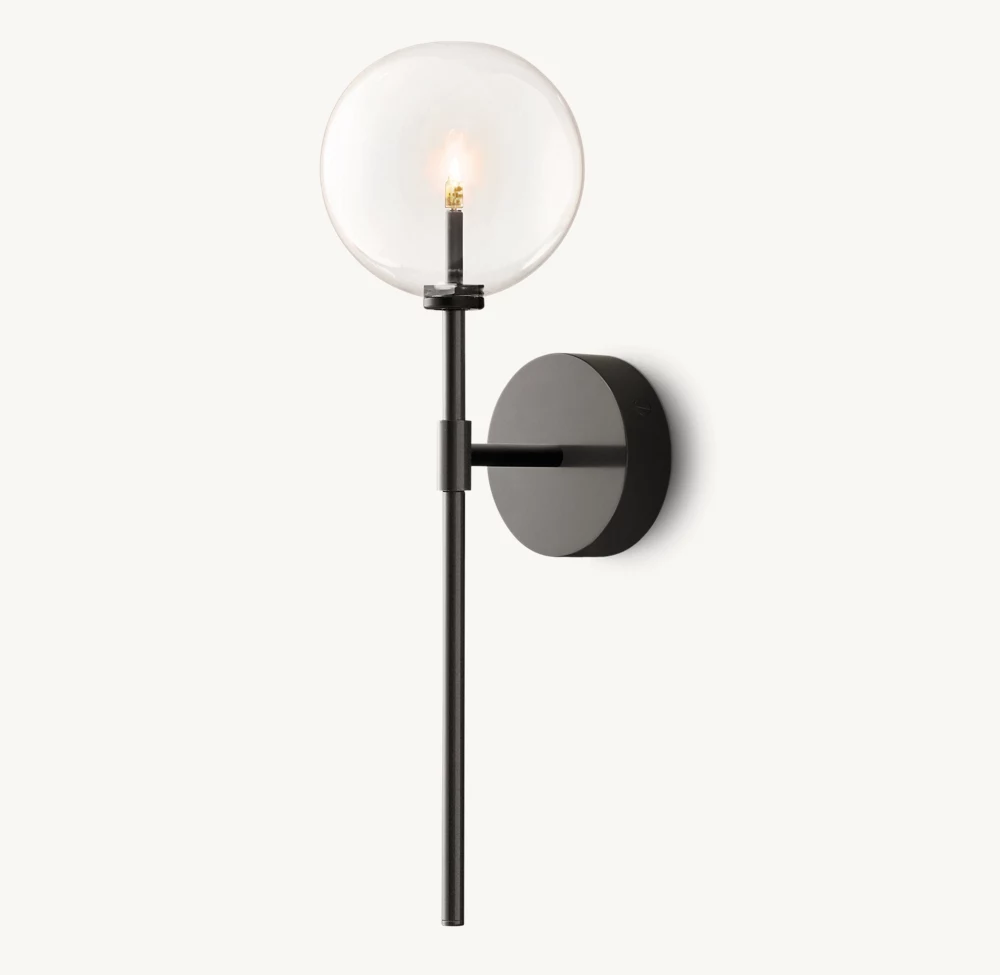 GLASS GLOBE SCONCE - Image 1