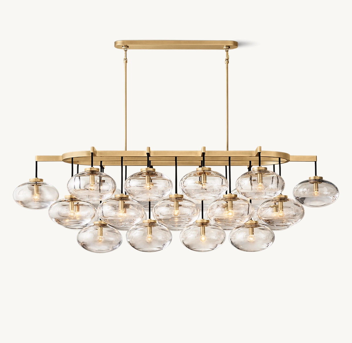 CABRETTE CLEAR GLASS LINEAR CHANDELIER 72