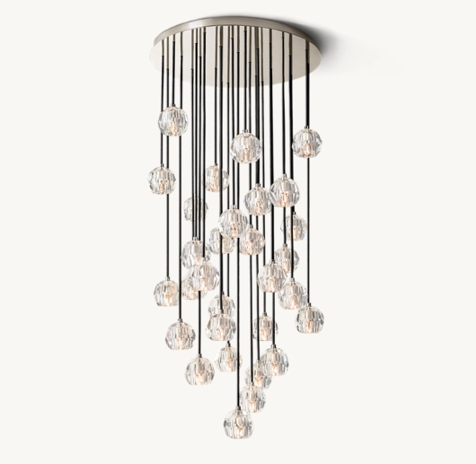 BOULE DE CRISTAL CLEAR GLASS ROUND CLUSTER CHANDELIER 30