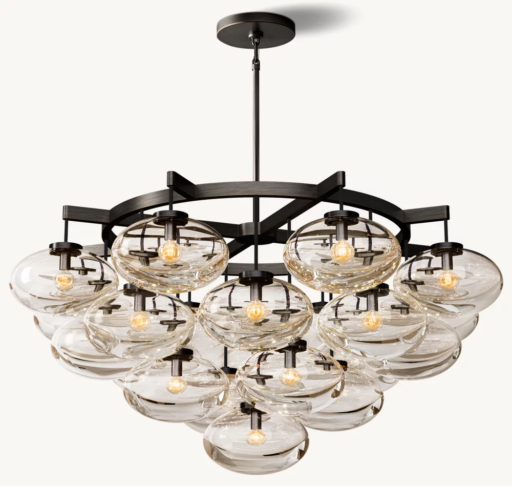 CABRETTE CLEAR GLASS ROUND CHANDELIER 48