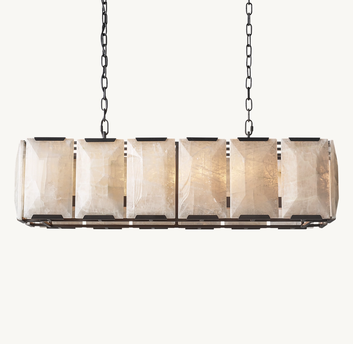 HARLOW CALCITE RECTANGULAR CHANDELIER 42
