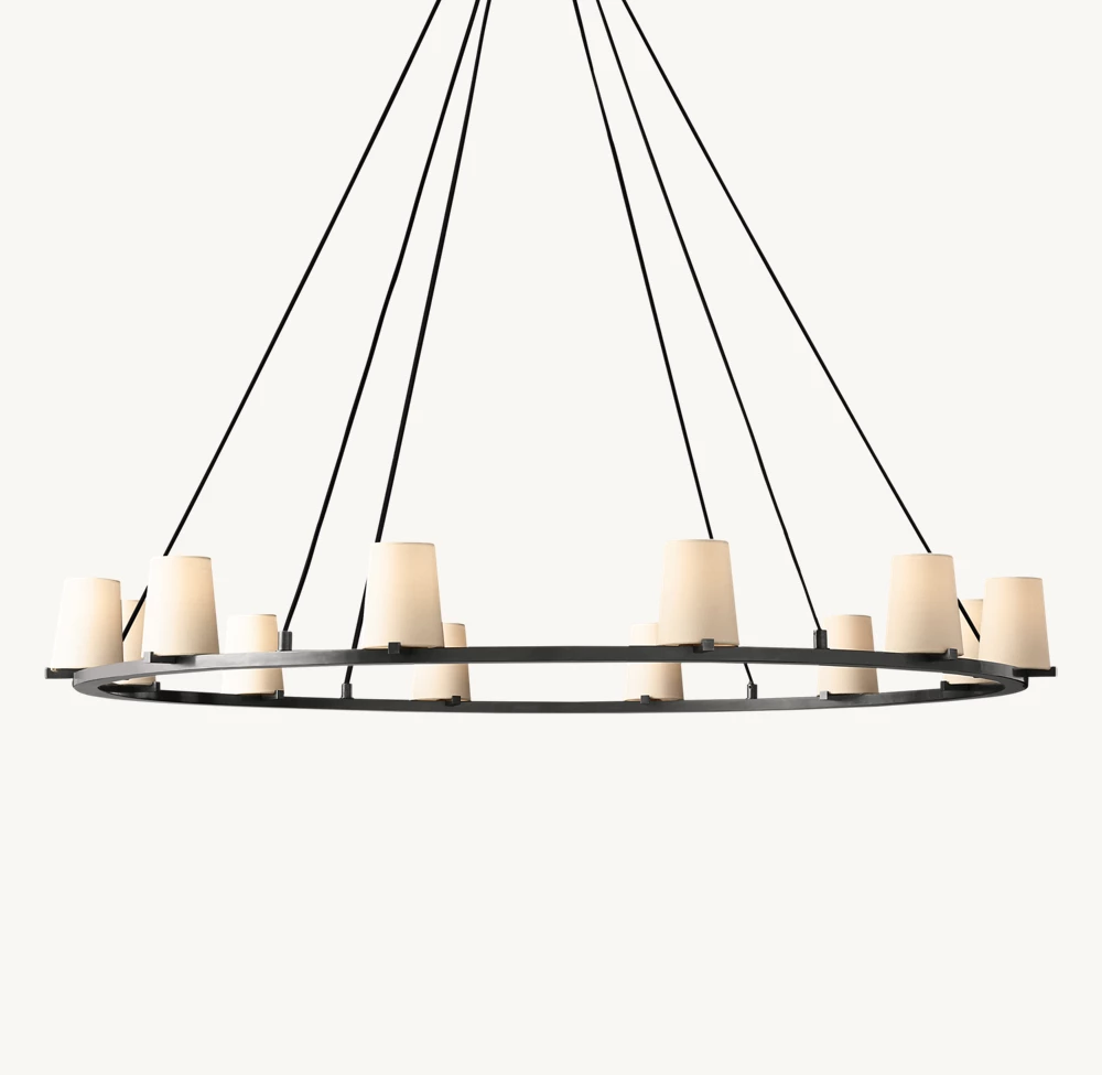 PAUILLAC FABRIC SHADE ROUND CHANDELIER 60